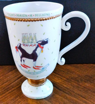 Dept. 56 Eight Maids a Milking Gold Trim Winter Holiday Christmas Mug - Ex - £8.98 GBP