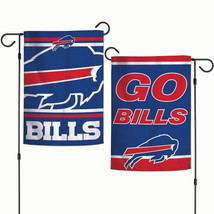 Buffalo Bills Flag 12x18 Garden Style 2 Sided Slogan Design - Special Order - $808.91 MXN