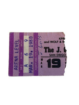 J. GEILS BAND March 19, 1980 Concert Ticket Stub San Diego Sports Arena - $25.00