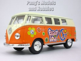 VW T1 (Type 2) &quot;Peace and Love&quot; Bus 1/32 Scale Diecast &amp; Plastic Model - Orange - £13.44 GBP