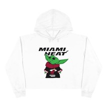 Baby Yoda-Miami Heat Women&#39;s Drawstring Crop Top Hoodie Sweatshirt-Star ... - $34.20