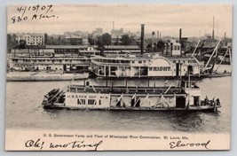 St Louis MO US Govt Mississippi River Yard Steamer Snag Boat Wright Postcard O26 - $19.95