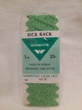 NIP Cotton Vintage Wright&#39;s Trims Medium Rick Rack Sewing Trim 3 Yds ~ Nile - £4.63 GBP