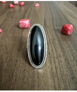 Pure Black Onyx Ring, Women Ring, Black Onyx Jewelry, Sterling Silver Ri... - $1,123.29 MXN