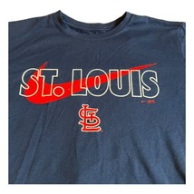 Nike St Louis Cardinals Dri-Fit T-Shirt Tee Men&#39;s Sz Medium Blue MLB Spell Out - £18.67 GBP