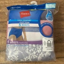 Hanes Womens Panties Cotton Briefs 5 Pair Size 9 XXL Pinks White Black &amp; Multi - £10.17 GBP