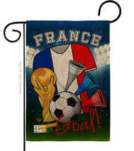 World Cup France Soccer Burlap - Impressions Decorative Garden Flag G192096-DB - £18.06 GBP