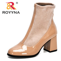 New Designers Hot Patent Leather Women Ankle Boots Casual Round Toe Bootie Woman - £45.59 GBP