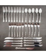 Rogers Precious Rose 33 PC Flatware Set Korea - $84.14