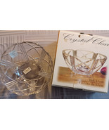 Crystal Clear Cut Glass Abstract Lines Vintage 7&quot; Bowl Made in Japan - MIB - $12.28 CAD