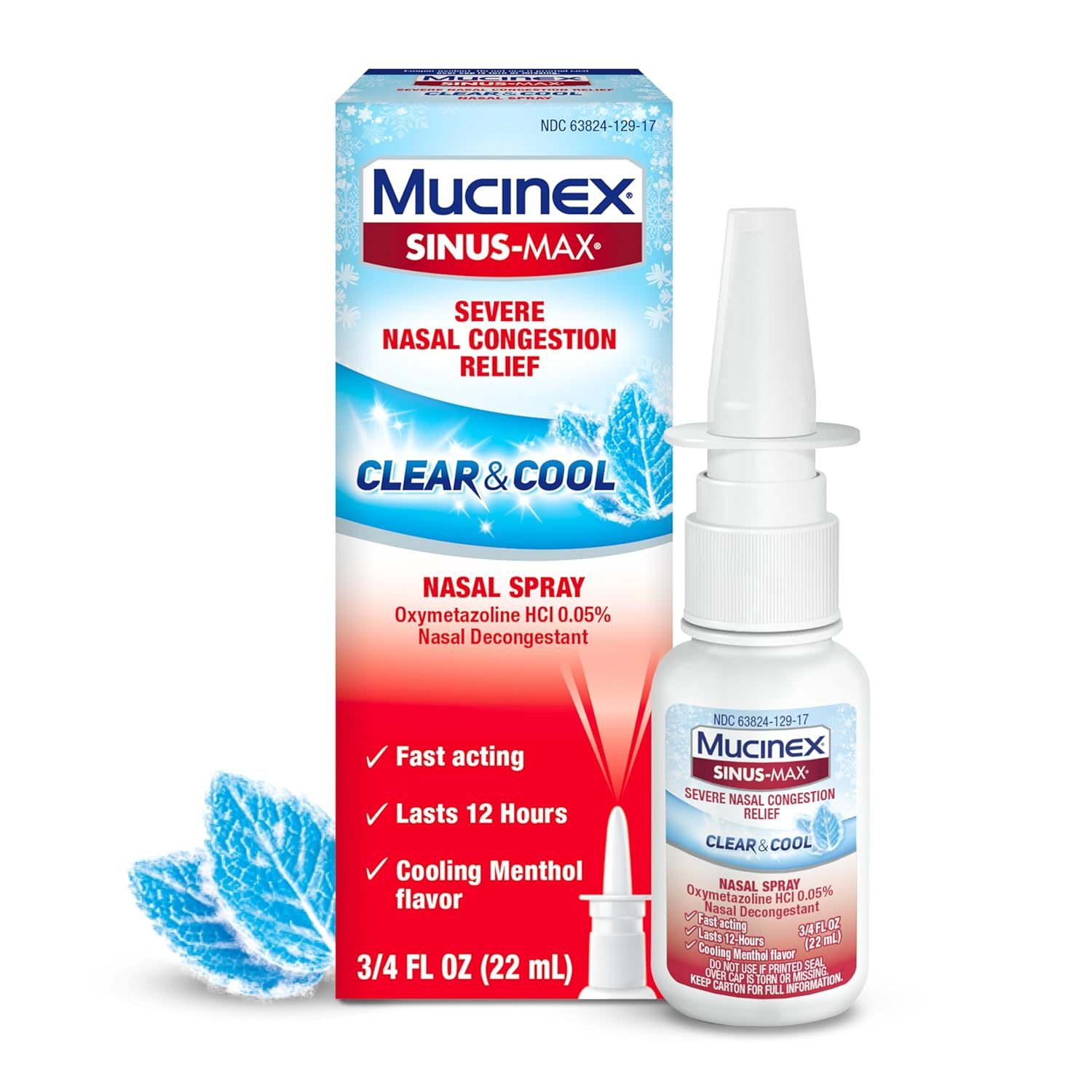 Mucinex Sinus-Max Nasal Spray Decongestant, 12 Hour Over-The-Counter Medication