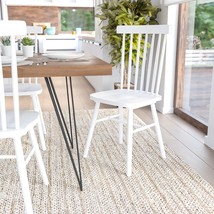 White, 2 Pack, Solid Wood Spindle Back, Armless Kitchen Or Dining Room Chairs - £187.78 GBP