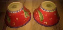 Fiesta! By Farida Zamar Ambiance Collections Hand Paint Salsa/Dip Bowls-... - $16.14