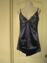 Shirley of Hollywood Navy Blue Satin Chemise Style SS1139 XX-Large Lace trim - £15.80 GBP