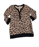 Joseph A Women’s Leopard Print 3/4 Sleeve Tunic Top Size Medium – Rayon Nylon - €11,81 EUR