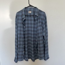 Faherty Shirt Men’s XL Plaid Long Sleeve Soft Flannel Button Down Blue - $22.87