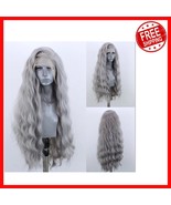 Fashionable Grey Long Curly Lace Front Wig - Comfortable &amp; Lightweight D... - $1,039.76 MXN