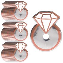 Bridal Party Supplies - Blush Rose Gold Diamond Ring Shaped Glass Tags, ... - $8.99