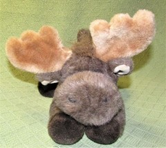 Aurora A&amp;A Mel Moose 12&quot; Brown Tan Plush Stuffed B EAN Bag Floppy Toy Cuddly Lovie - £8.63 GBP