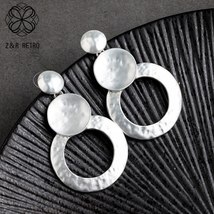 Women&#39;s Silver Color Stud Earrings for Women Jewelry Geometric Metal Fashion Who - £8.24 GBP
