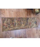 Antique Belgium Tapestry 57&quot;x18&quot; Horizontal Spanish City Dancing Gypsies... - $68.04 CAD
