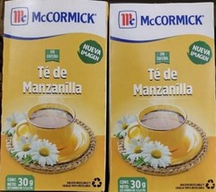 2X McCORMICK TE MANZANILLA / CHAMOMILE TEA - 2 CAJAS 25 SOBRES c/u - FRE... - $13.78