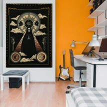 Skeleton Grim Reaper Tapestry Wall Hanging Home Decor 5 ft x 4 ft - £13.65 GBP