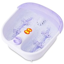 4 Rollers Bubble Heating Foot Spa Massager - Color: Purple - £63.88 GBP