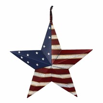 12&quot; July 4th Americana Patriotic Wall Decor American Flag Barn Metal 3D Star - £11.24 GBP