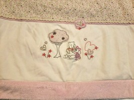 Disney Baby Blanket Winnie The Pooh Piglet Hearts Pink Green Flowers Tree - £31.56 GBP