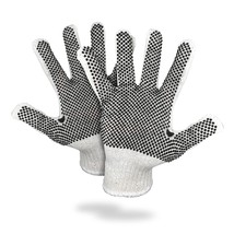 1 Dozen Poly Cotton PVC Single Dotted Work Gloves for Men&#39;s XL Size 12 P... - £14.10 GBP