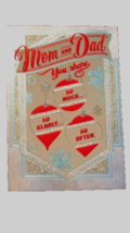 "Mom and Dad you share so... " Hallmark CHRISTMAS CARD w/red envelope (E... - $3.00