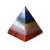Seven Chakra Gemstone Pyramid Home Décor, Seven Chakra Pyramid 53-58MM - £17.96 GBP