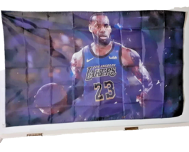 LeBron James Flag Banner 3x5 Foot Los Angeles Lakers Basketball Decoration - £14.79 GBP