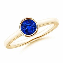 ANGARA Classic Round Blue Sapphire Solitaire Ring for Women in 14K Gold - £1,135.38 GBP