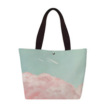 Beautiful Colorful Cloud Art Print Women Canvas Handbag Casual Shopper Tote Bags - £13.69 GBP