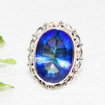 925 Sterling Silver Mystic Topaz Ring Handmade Jewelry Gemstone Birthstone Ring - £33.50 GBP