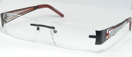 +Choc- C404 330 Dark Brown /RED Orange /SILVER Unique Eyeglasses Choc 53-17-140 - £71.12 GBP