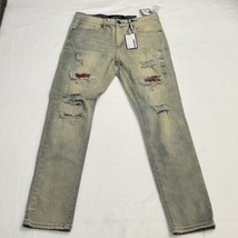 Rue 21 Premium Skinny Mens Supreme Flex 32 32 Distressed Jeans Blue Blea... - $28.05