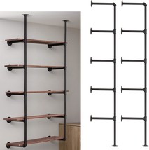 Industrial Iron Pipe Shelf Wall Mount, Farmhouse Diy Open, 2Pack Of 5 Tier. - $70.99