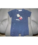 T.K.S. Basics Blue Two Puppies Racing Romper Size 0/3 Months Boy&#39;s EUC - $14.25