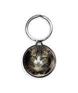 Cute Brown Kitten Circle Keychain - $27.34 CAD