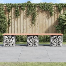 Garden Bench Gabion Design 203x44x42 cm Solid Wood Douglas - £103.99 GBP