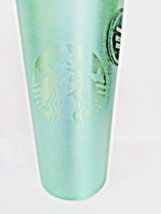 Starbucks Mint Green Stainless Tumbler 12 Oz. Lid 100% Recycled 2020 Sir... - £14.15 GBP