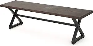 Christopher Knight Home Rolando Outdoor Aluminum Dining Bench with Steel... - $370.99