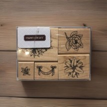 Close To My Heart Floral Wooden Rubber Stamp Set 5 Pieces Flowers Scrapb... - $9.49