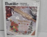 Vintage &#39;Happy Holiday Apron&#39; Stamped Cross Stitch Kit 64179 Bucilla 199... - $19.35