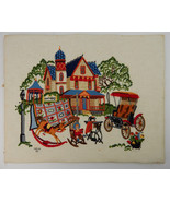 1985 Signed Finished Needlepoint Wall Art Antique Store Yard Sale Colorf... - £31.10 GBP
