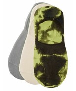 Hue Women&#39;s Hidden Liner Socks Assorted Tie Dyed Olive One Size 3 Pair Pack - £9.10 GBP