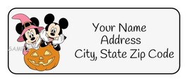30 Personalized Halloween Mickey Mouse and Minnie Mouse address labels d... - £9.43 GBP